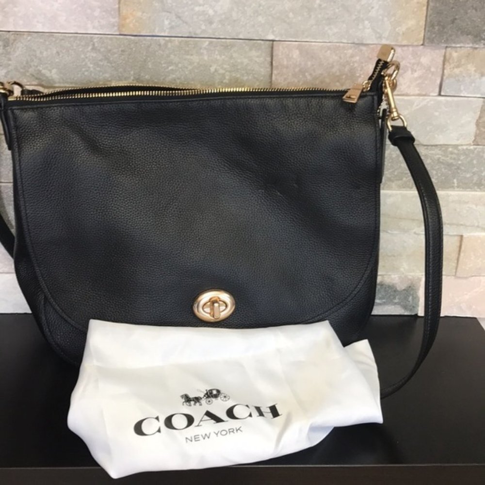 Coach Pebbled Leather Turnlock Hobo Crossbody - Picture 11 of 12